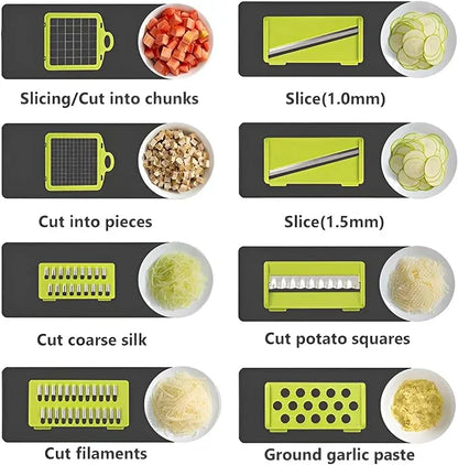 14 in 1 Multifunctional Vegetable Chopper, Mandoline Dicer, Slicer, With Container Box