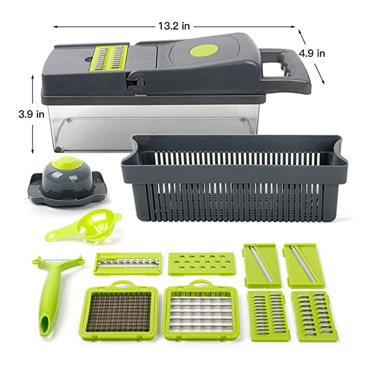 14 in 1 Multifunctional Vegetable Chopper, Mandoline Dicer, Slicer, With Container Box